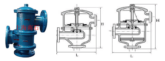 带呼吸接管阻火呼吸阀外形结构图 带呼吸接管阻火呼吸阀外形结构图