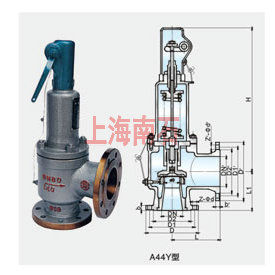 A44F-25P弹簧带扳手封闭型全启式安全阀结构图 A44F-25P弹簧带扳手封闭型全启式安全阀结构图
