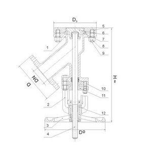 不锈钢手动上展式放料阀结构图