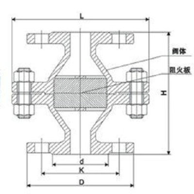 储罐防爆阻火器结构图